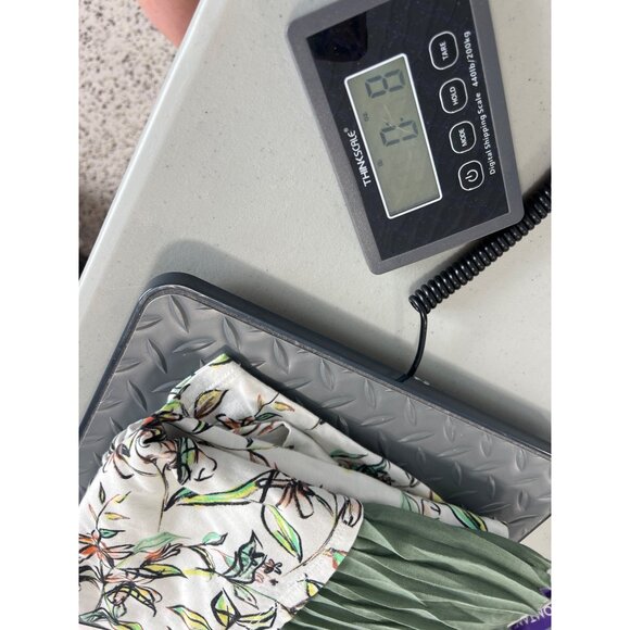 LOGO by Lori Goldstein Floral Print Pleated Hem Top Women 2X Green Boho Hippie - Picture 7 of 7